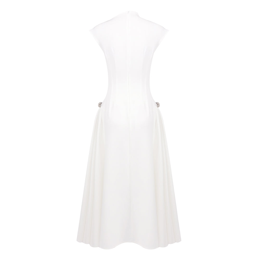 AIIZIE SKATER MAXI DRESS WHITE - product image