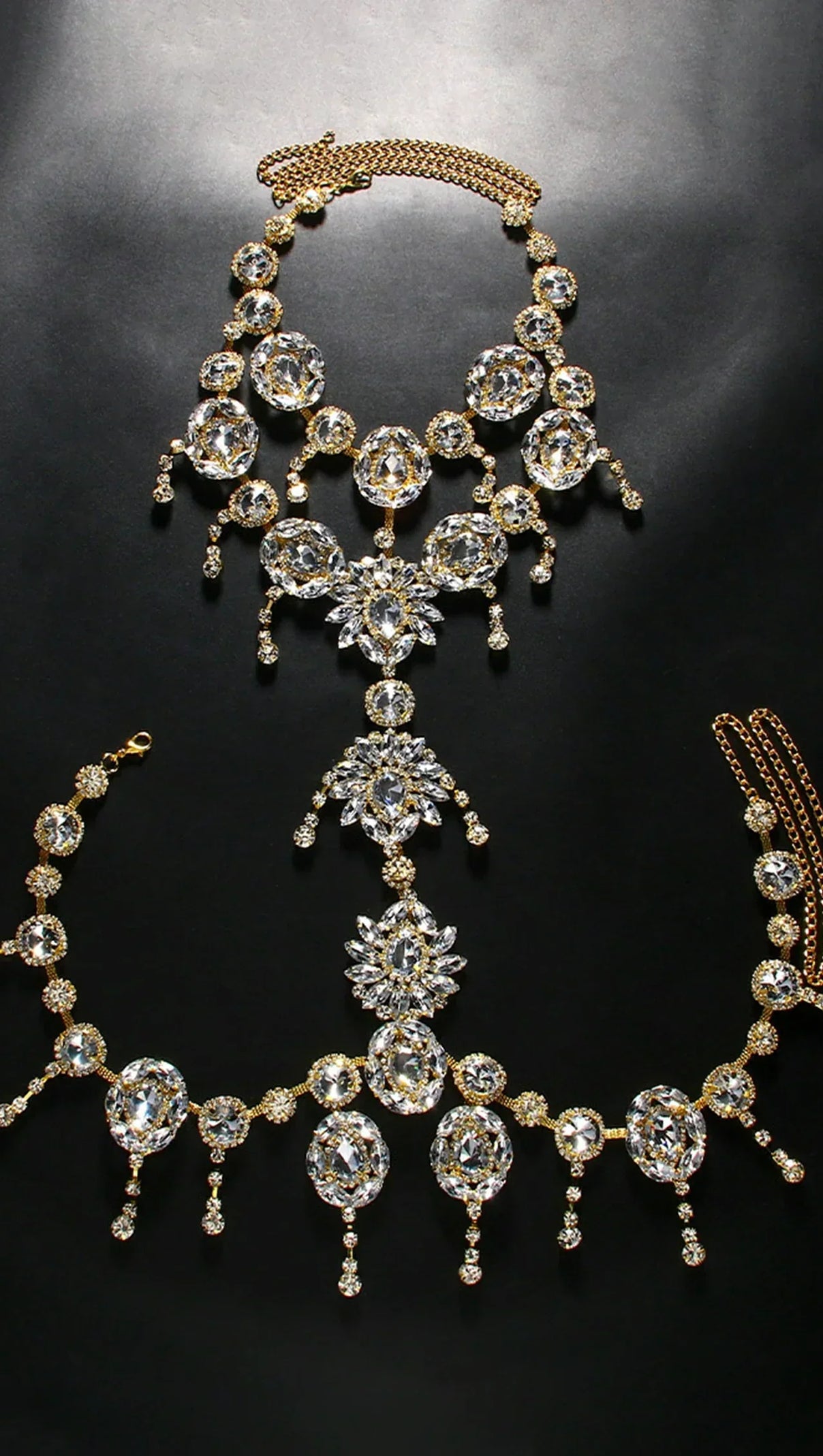AIIZIE ANNALYSIA FLORAL CRYSTAL BODY CHAIN - product image