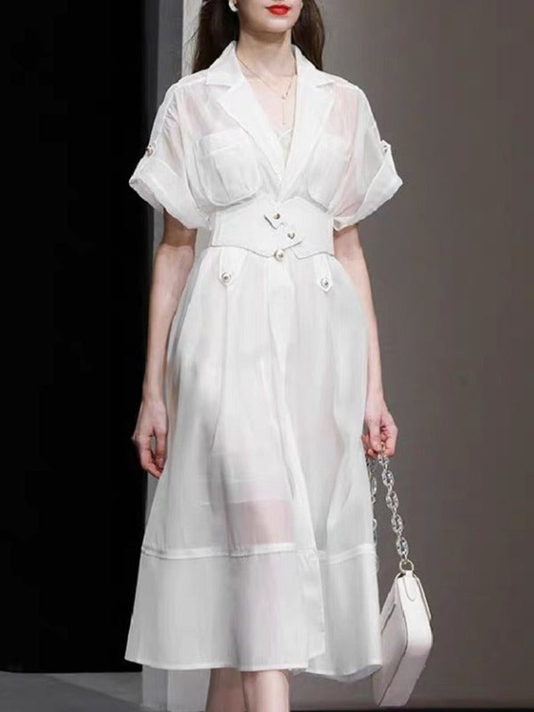 MIDIKLEID MIT GAUZE-BUND 