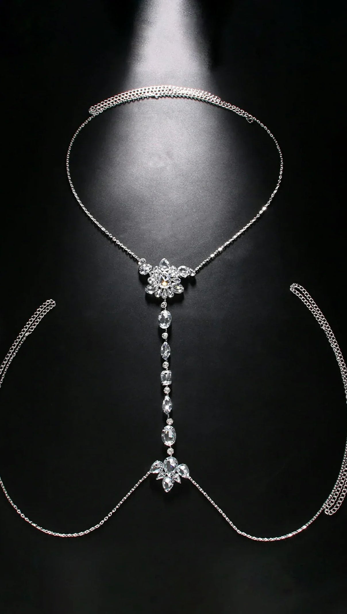AIIZIE ANNALYNA FLORAL RHINESTONE BODY CHAIN - product image