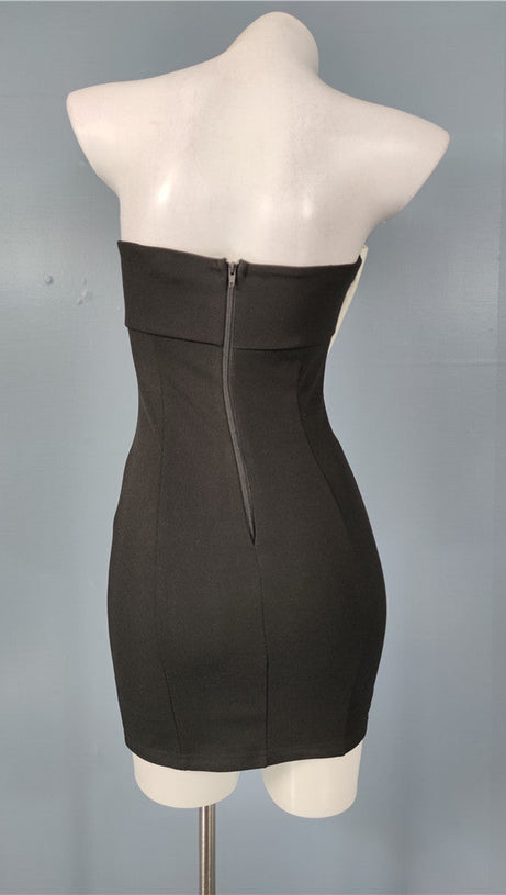 SATIN BOW BODYCON MINI DRESS