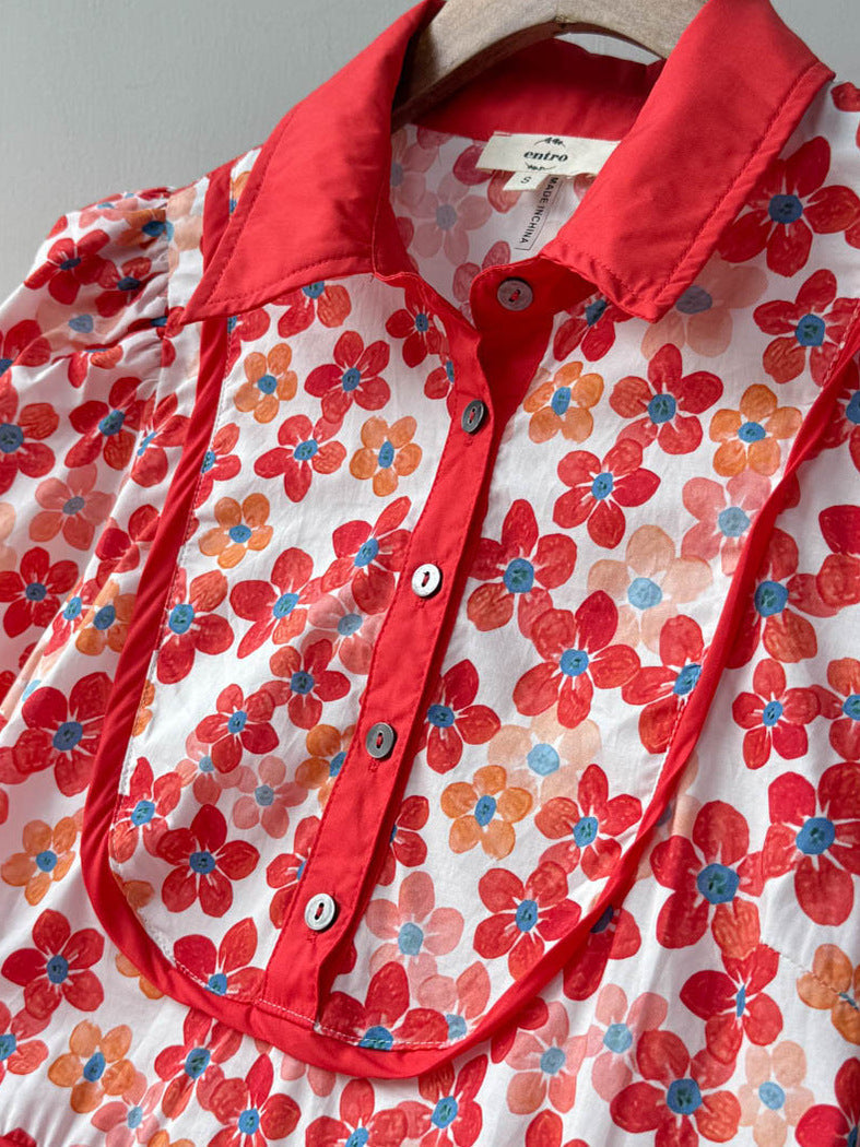 AIIZIE FLORAL PRINT COLLARED MINI DRESS - product image