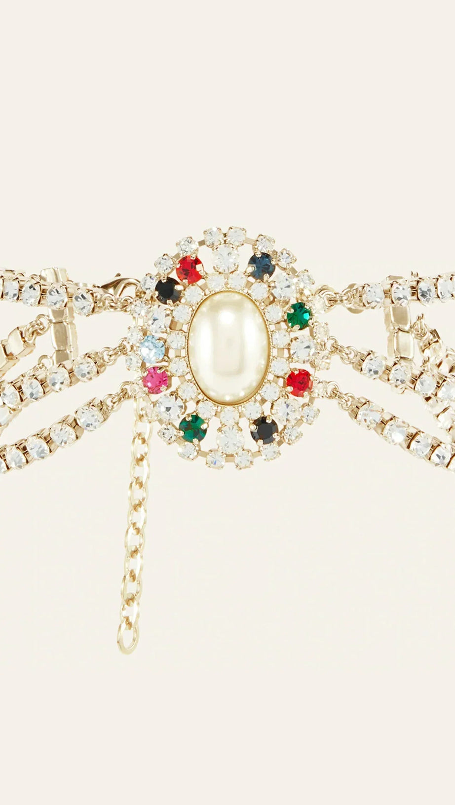 COLLANA A STRATI DI PERLE E DIAMANTI ANSLIE