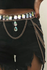 Annalysiah Multi Layer Crystal Body Chain