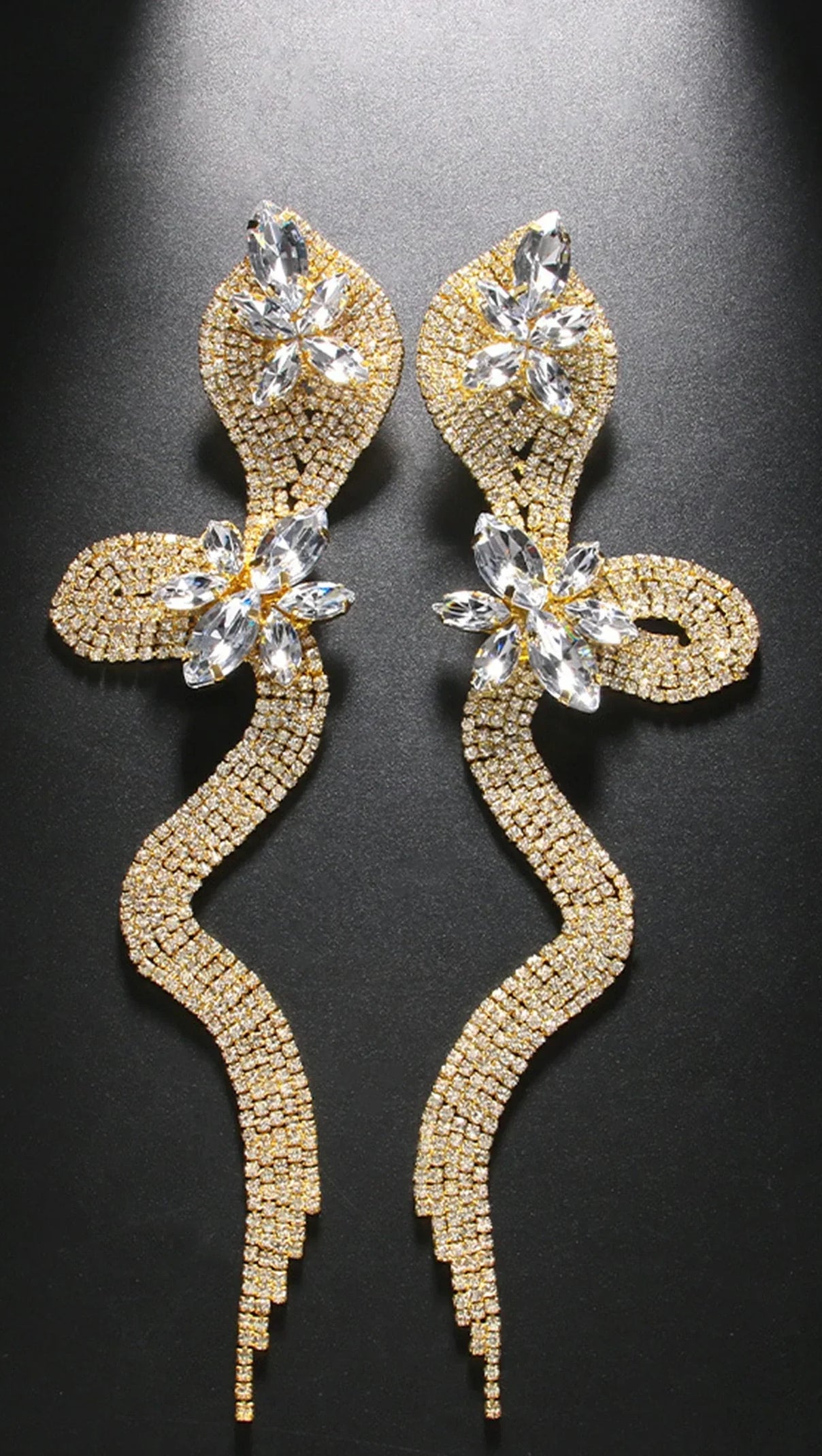 AIIZIE BRAYDAN CRYSTAL SERPENT DIAMOND EARRINGS - product image