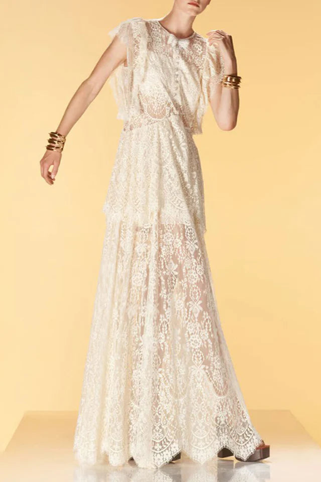 AIIZIE TIERED LACE MAXI DRESS - product image