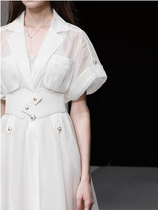 MIDIKLEID MIT GAUZE-BUND 