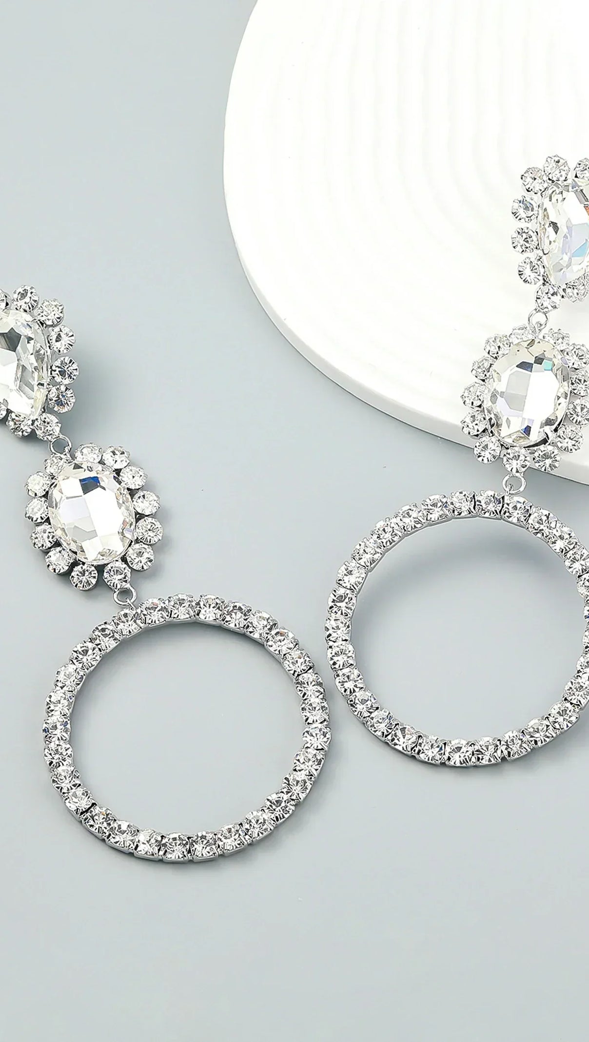AIIZIE DEEANDRA FLORAL DIAMOND HOOP EARRINGS - product image