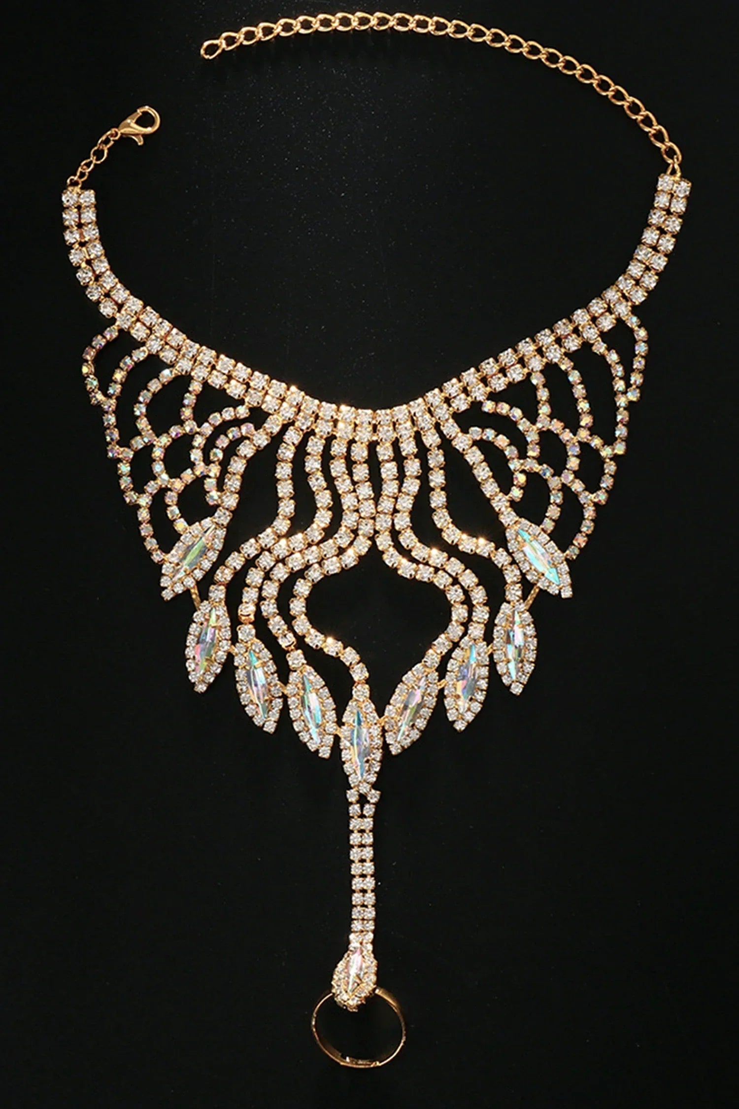 BRACCIALE CON FRANGE FLOREALI E DIAMANTI ARABIA