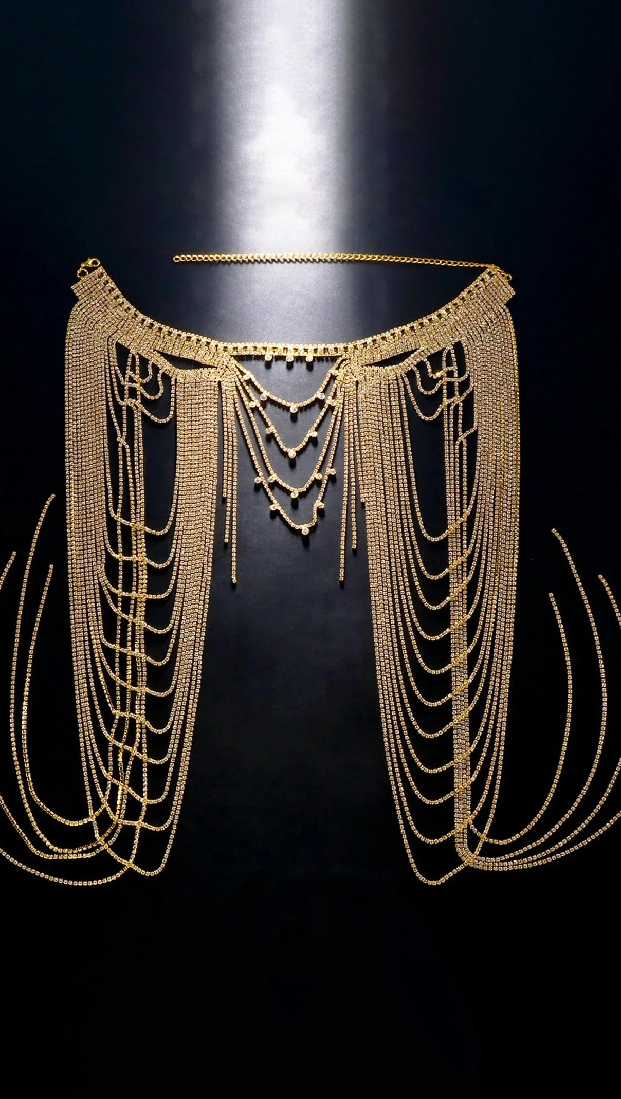 AIIZIE DANASIA RHINESTONE FRINGE SHOULDER CHAIN - product image