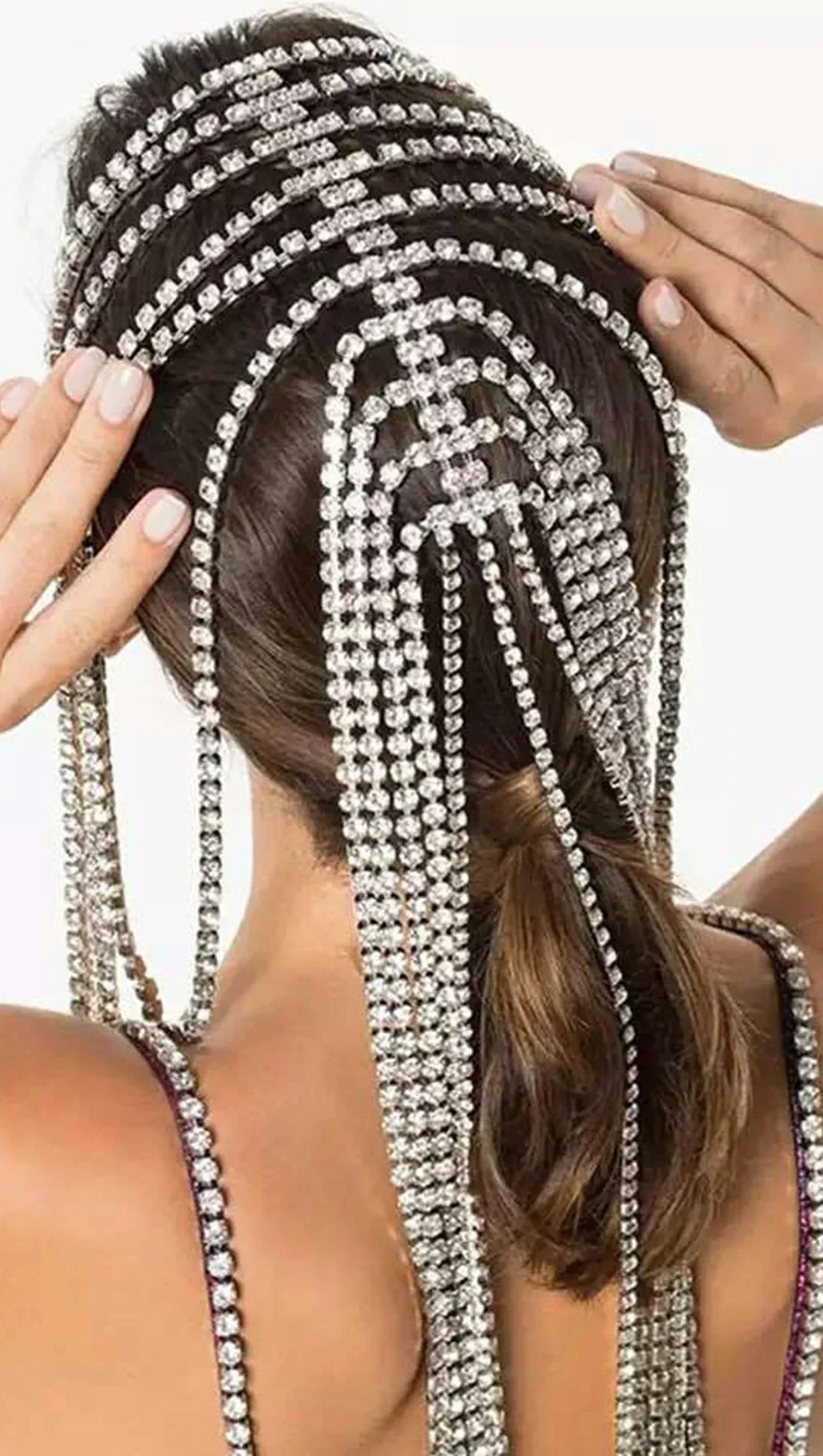 SPIRO RHINESTONE FRINGE HAIRBAND