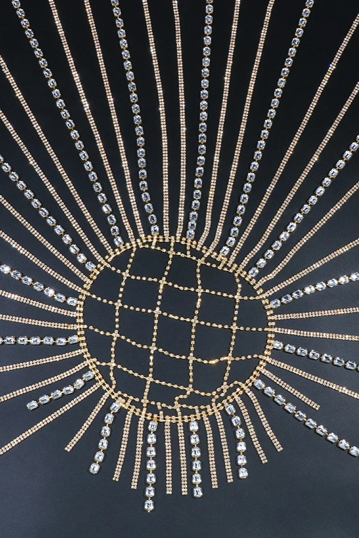 CERCHIETTO PER CAPELLI CON FRANGE DI CRISTALLI E DIAMANTI BRINY