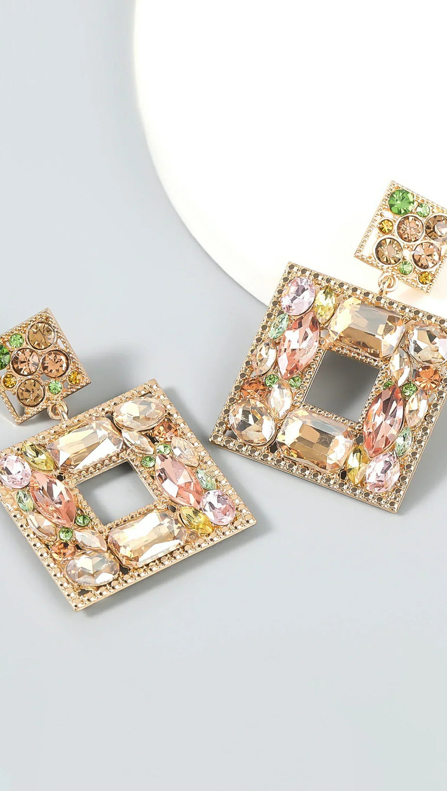 ORECCHINI ANNELISE SQUARE CON CRISTALLO E DIAMANTI