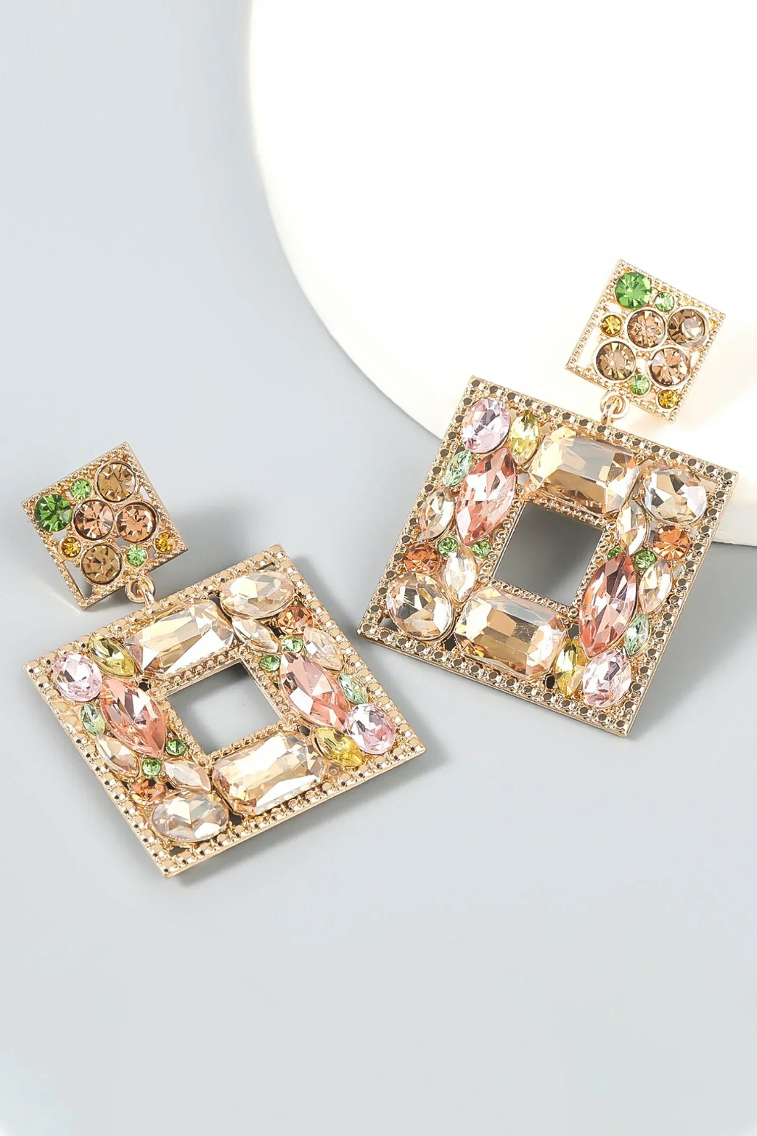 ORECCHINI ANNELISE SQUARE CON CRISTALLO E DIAMANTI