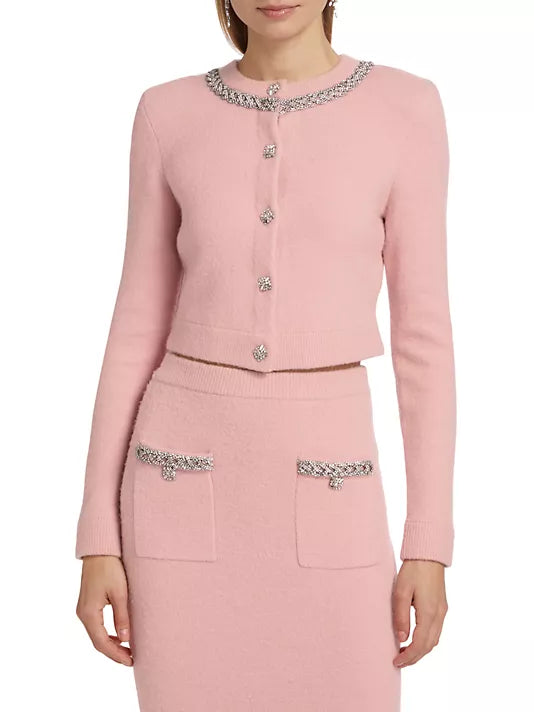 KNITTED MIDI SKIRT IN PINK