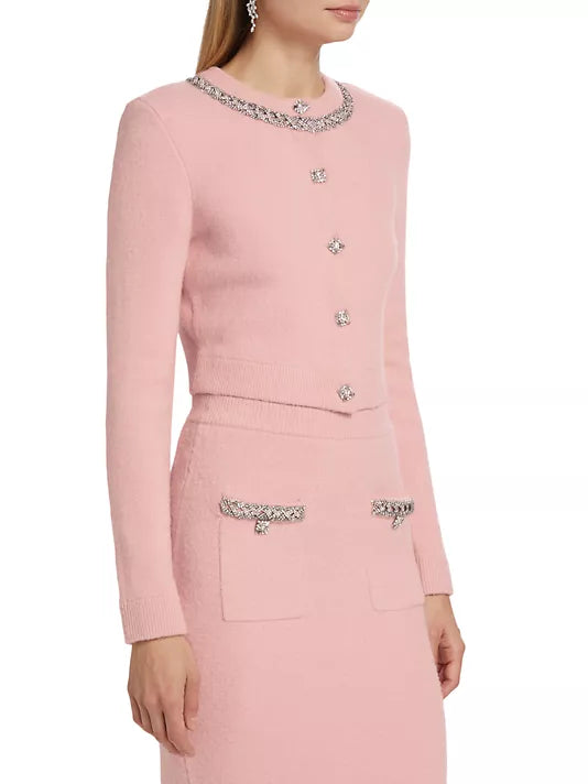 KNITTED MIDI SKIRT IN PINK