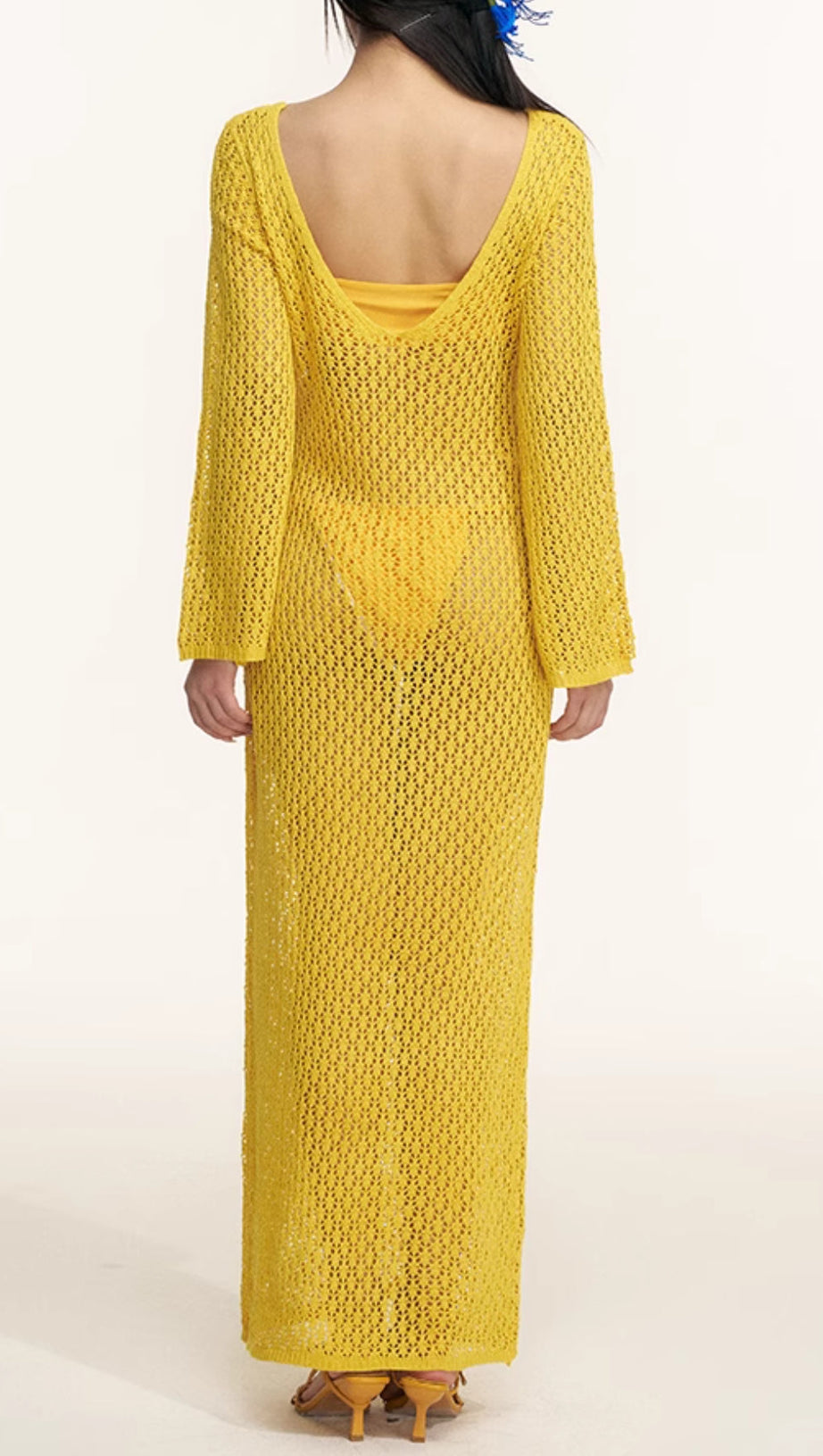 DILLAN YELLOW FLOWER THREE-PIECE SWIMSUIT