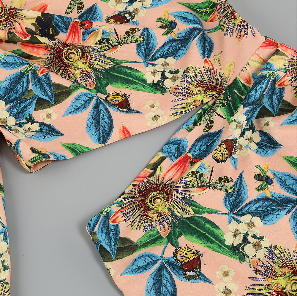AIIZIE Javen Tropical Floral One-Shoulder Cutout High-Low Dress - product image