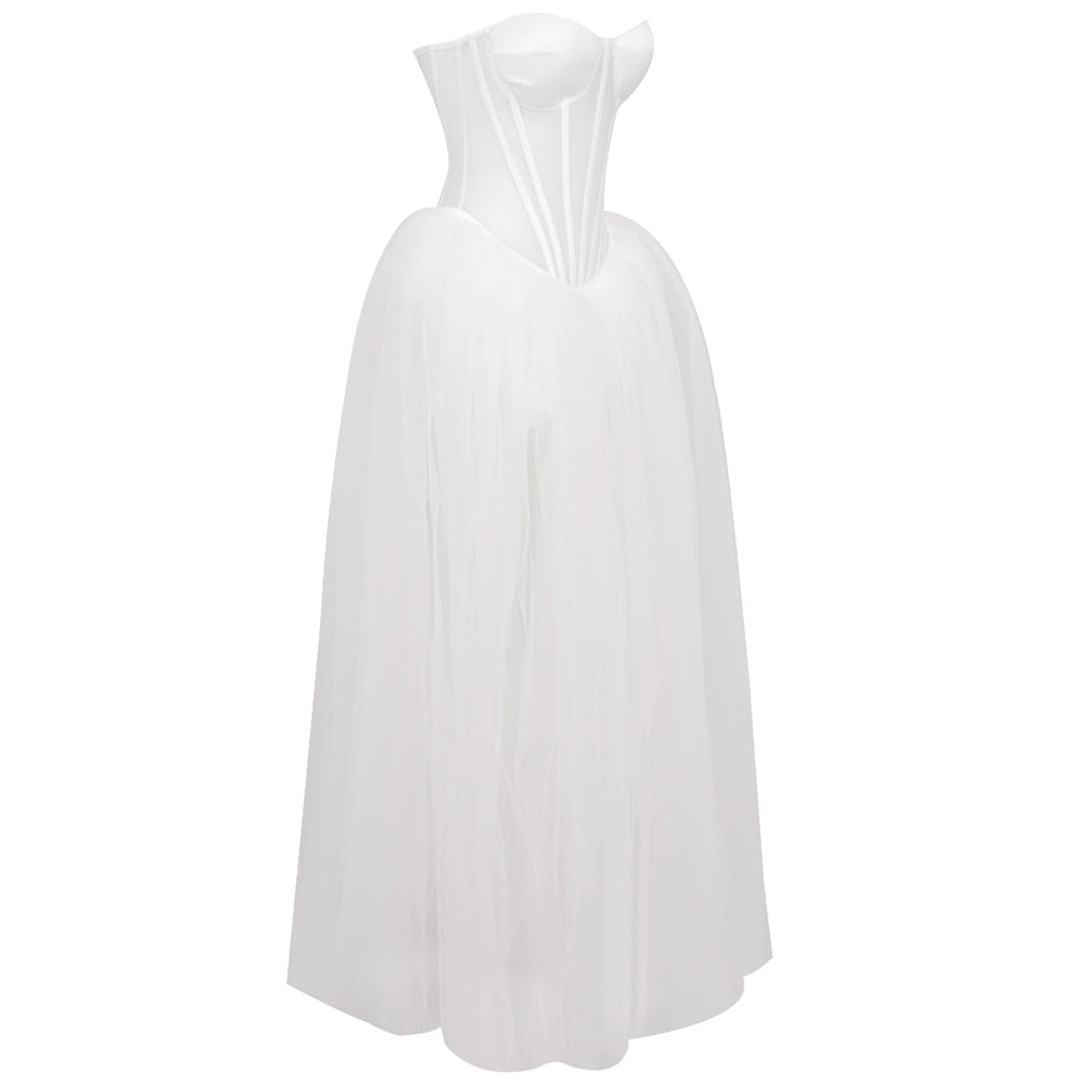AIIZIE ODILE STRAPLESS GOWN IN WHITE - product image