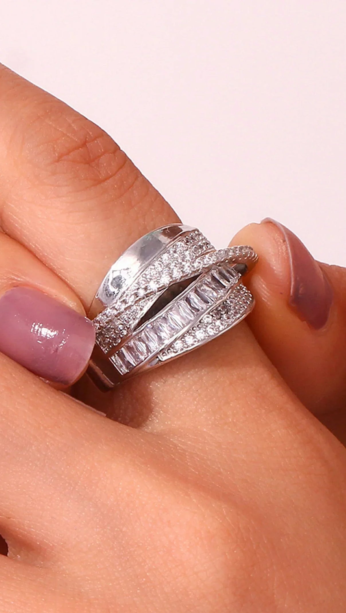 AIIZIE PRIMROSE DIAMONDS CROSSOVER RING - product image