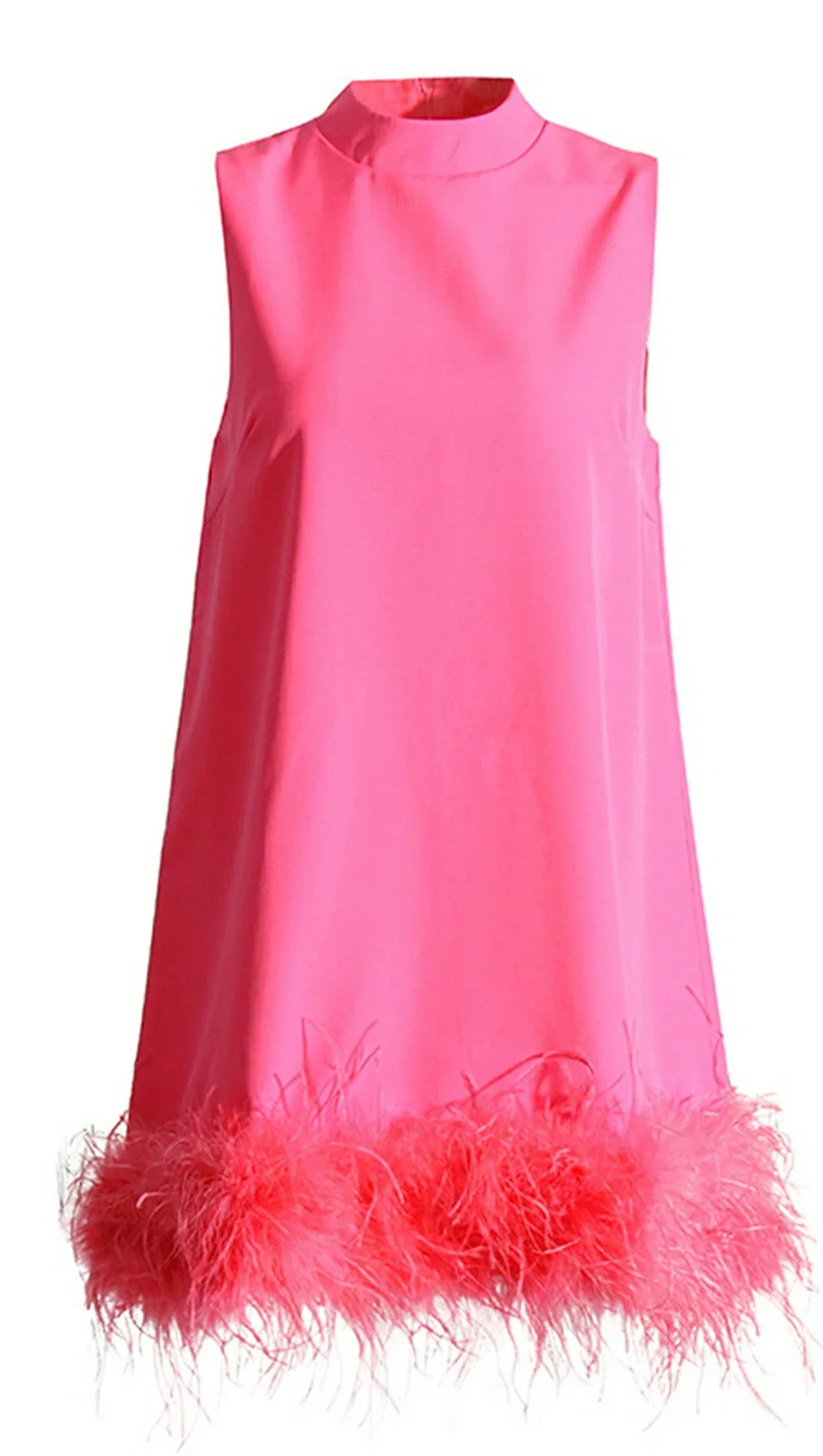 Lila ärmelloses Federkleid