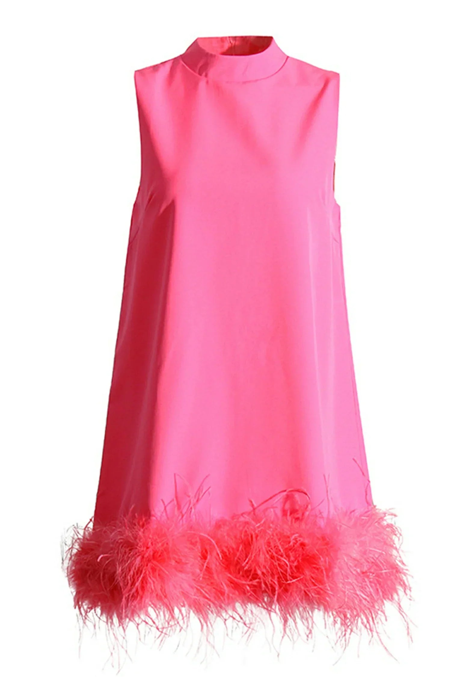 Lila ärmelloses Federkleid