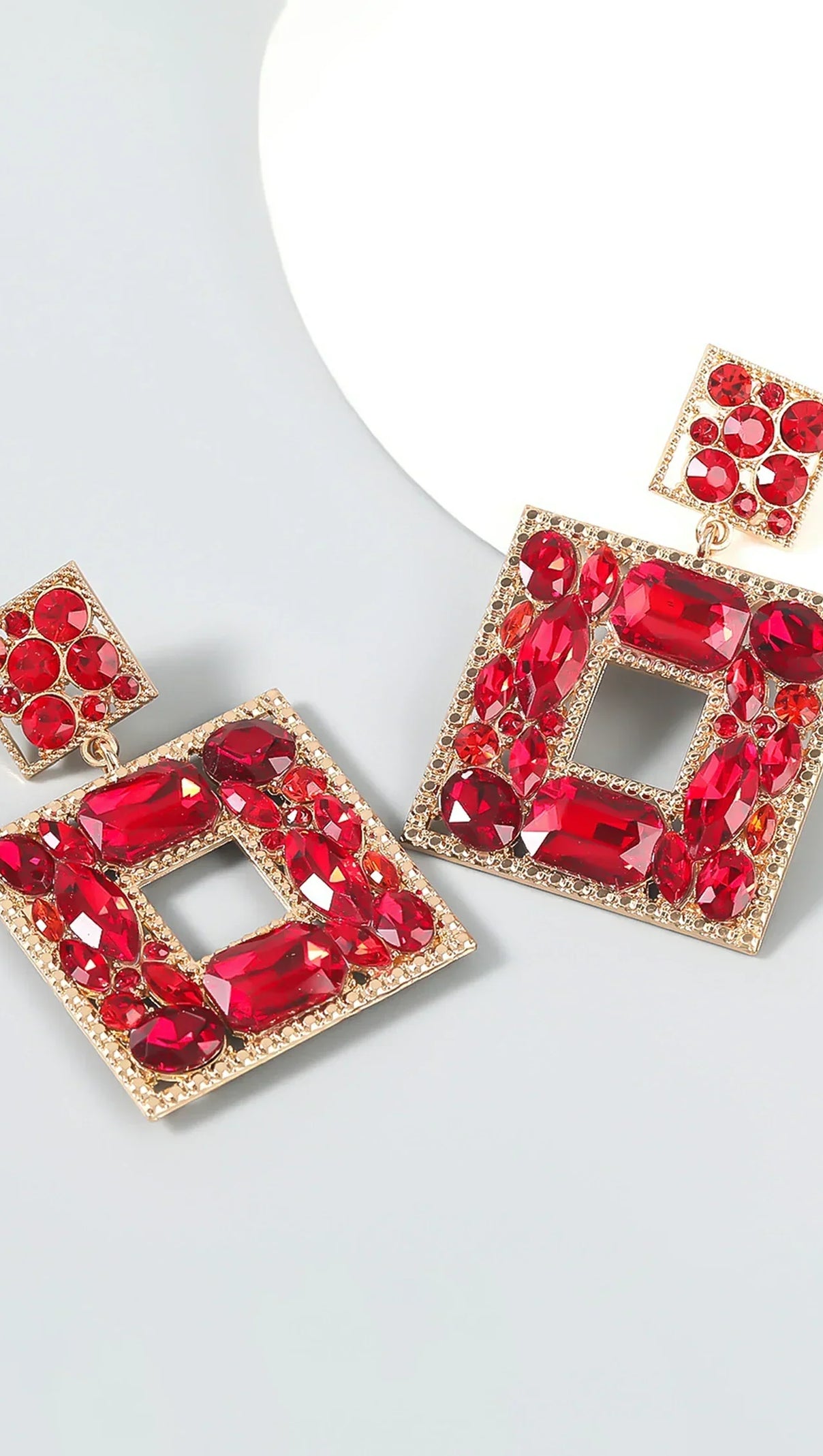 AIIZIE ANNELISE SQUARE CRYSTAL DIAMOND EARRINGS - product image
