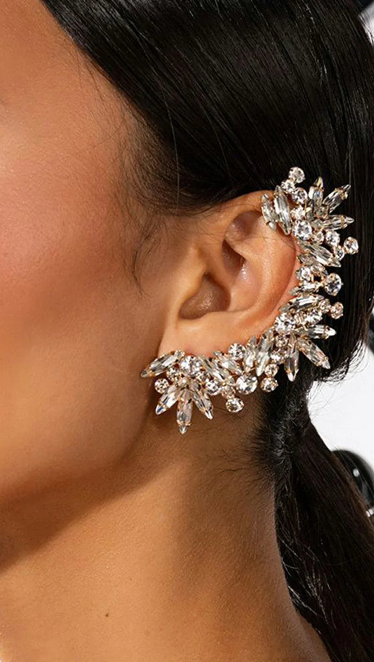 AIIZIE DANETTA FLORAL RHINESTONE EAR CLIPS - product image