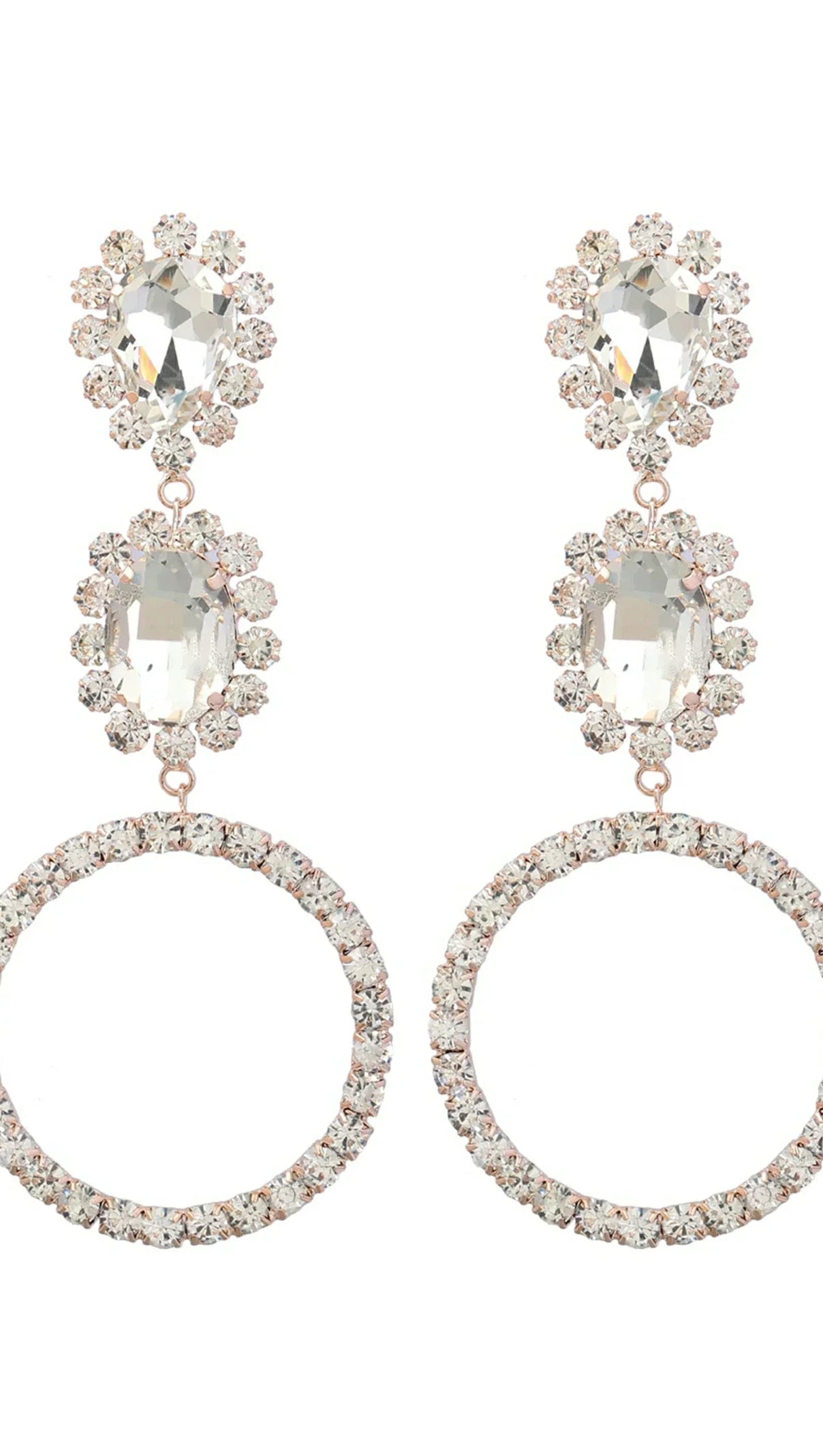 AIIZIE DEEANDRA FLORAL DIAMOND HOOP EARRINGS - product image