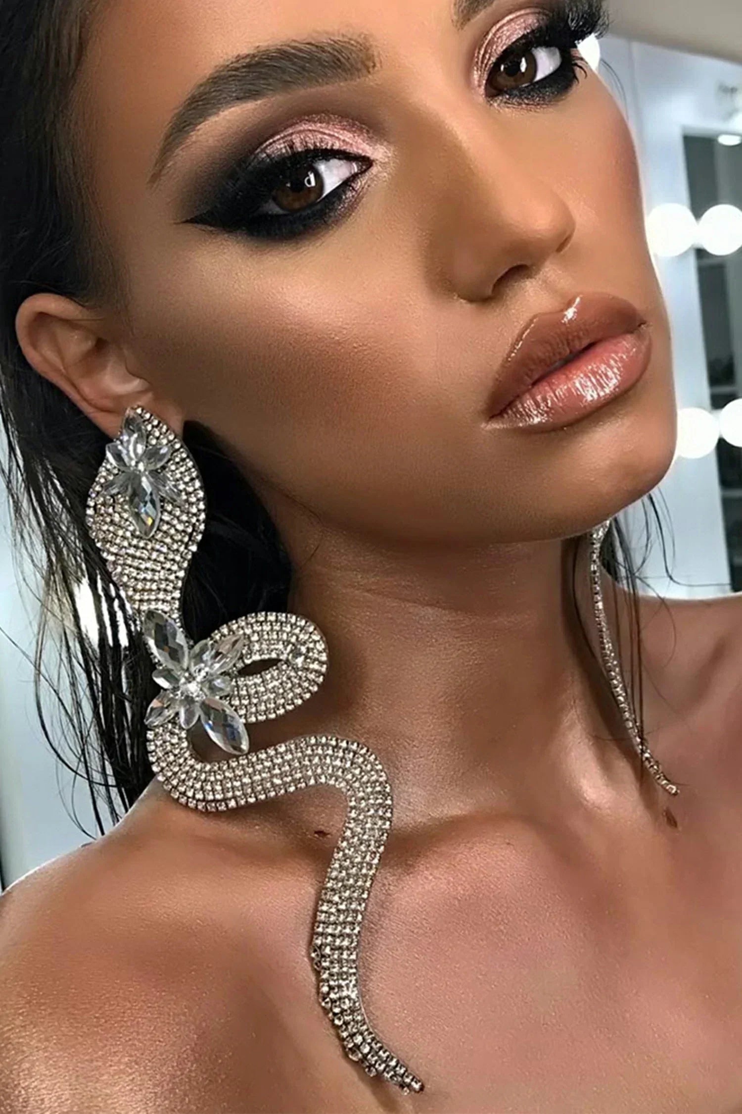 ORECCHINI BRAYDAN CRYSTAL SERPENT CON DIAMANTI