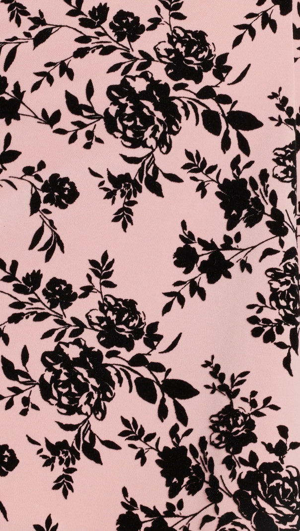AIIZIE CHARMING DEMURE FLOCKED VELVET FLORAL SKATER DRESS - product image