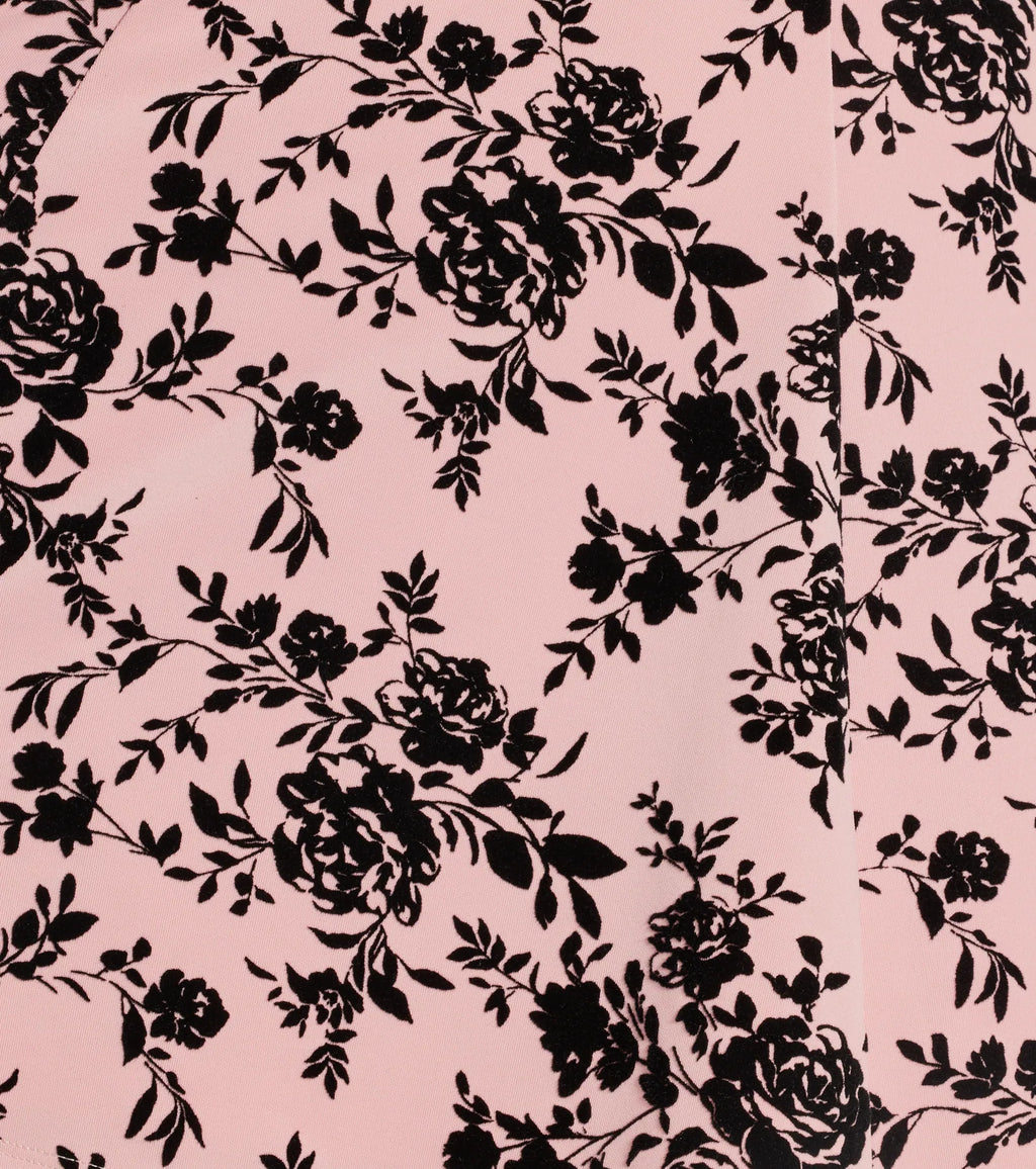 ABITO SKATER FLOREALE IN VELLUTO FLOCCATO E AFFASCINANTE