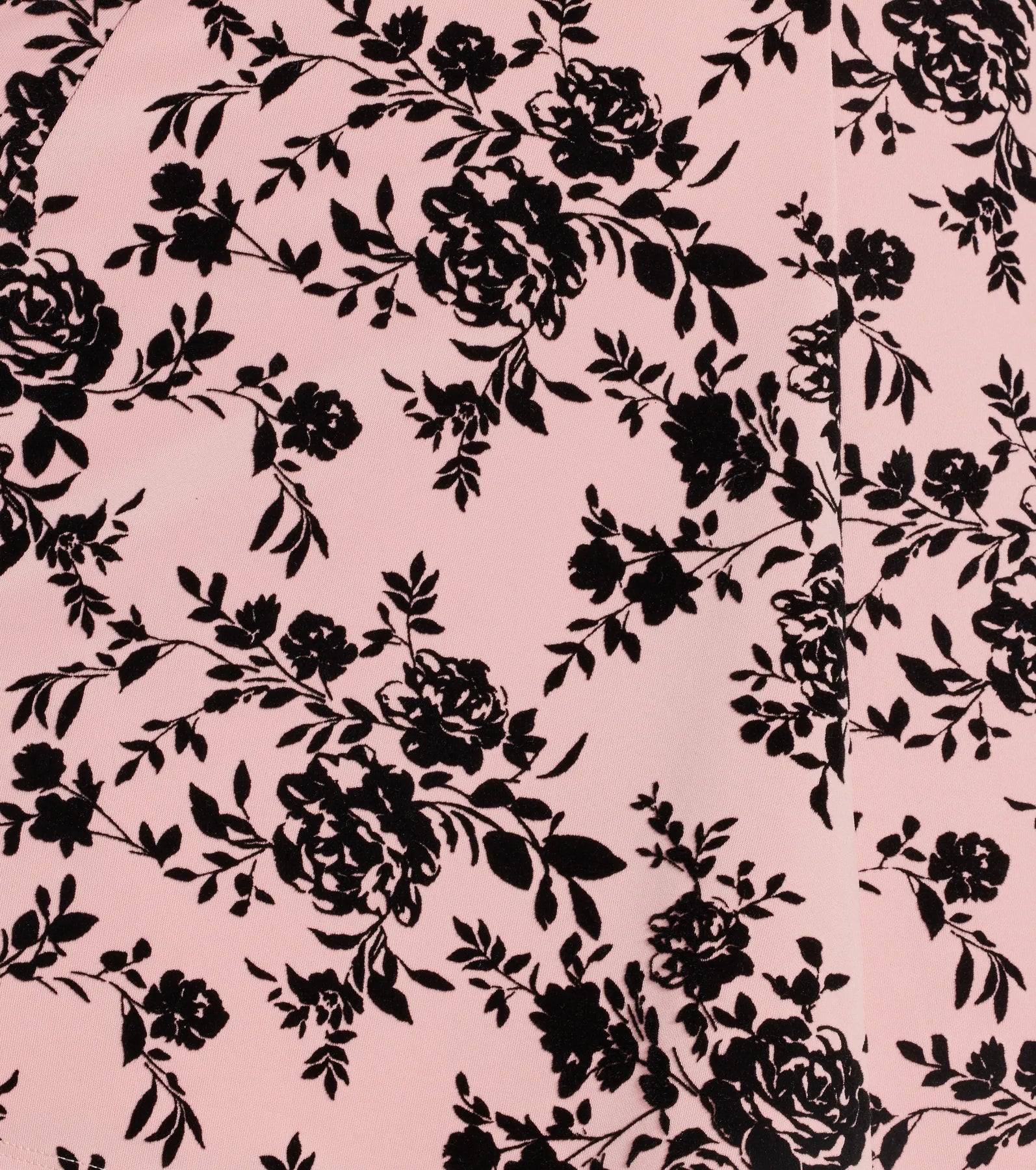 Charmantes, schlichtes Skaterkleid aus beflocktem Samt mit Blumenmuster