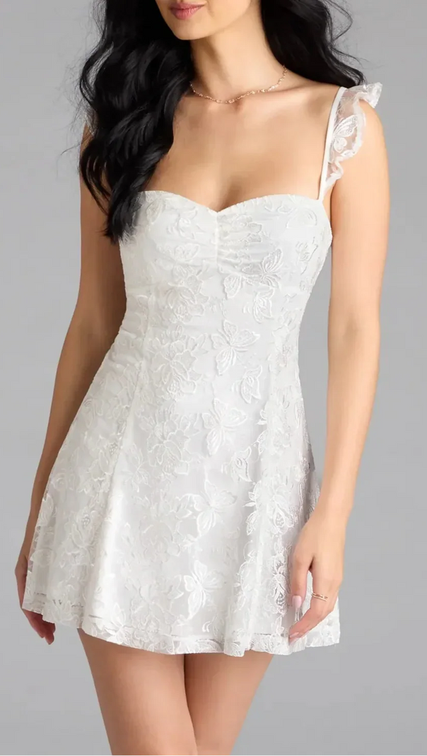 AIIZIE BUTTERFLY LACE-UP SKATER DRESS - product image