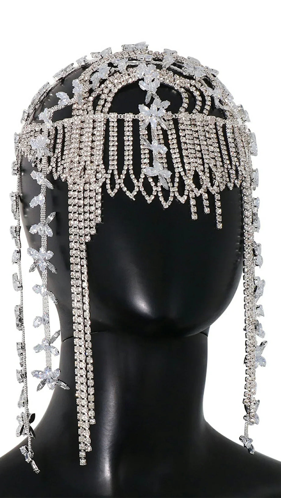 FASCIA PER CAPELLI CON FRANGE FLOREALI BRINNAN DIAMANTI