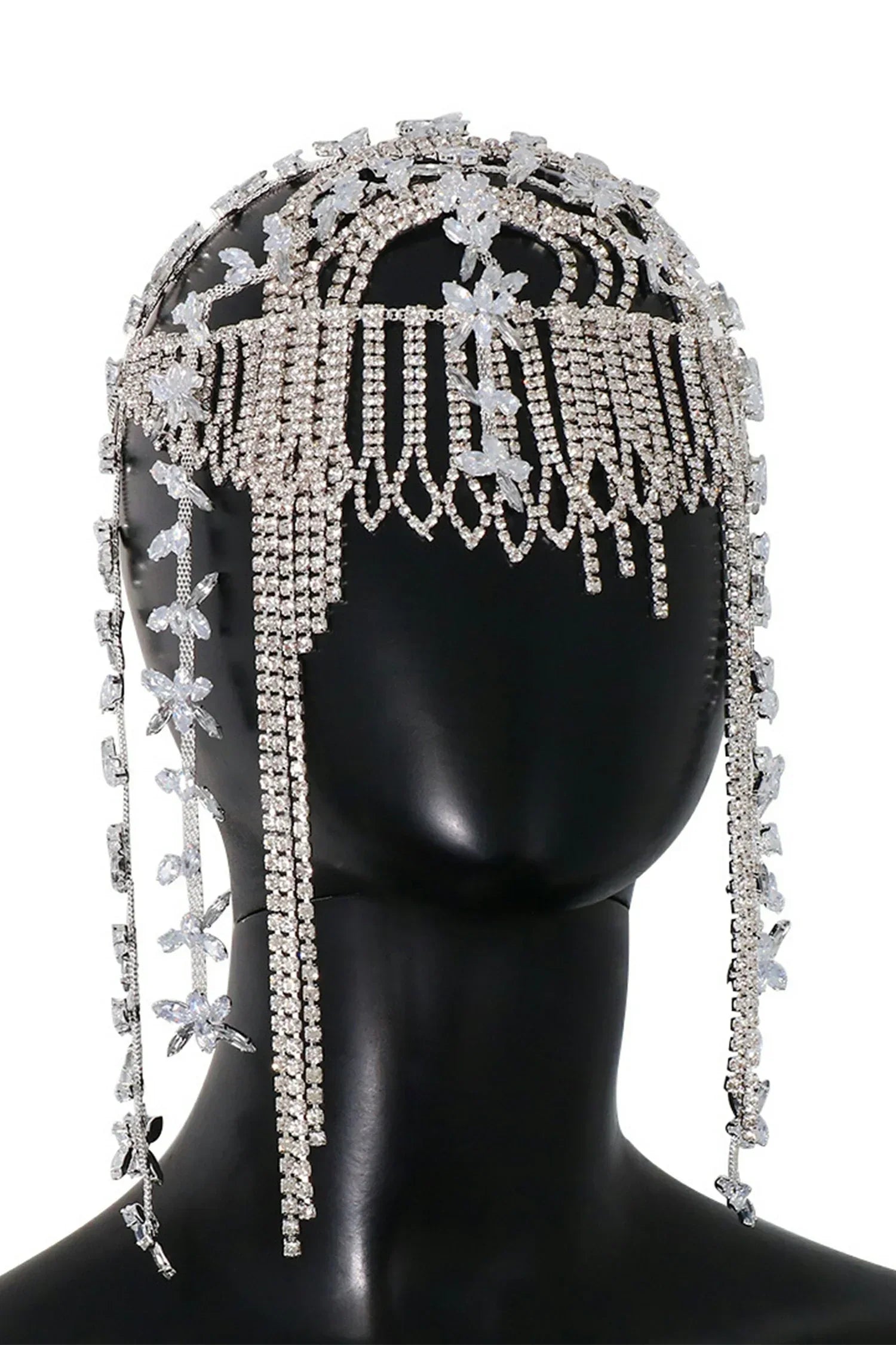 FASCIA PER CAPELLI CON FRANGE FLOREALI BRINNAN DIAMANTI