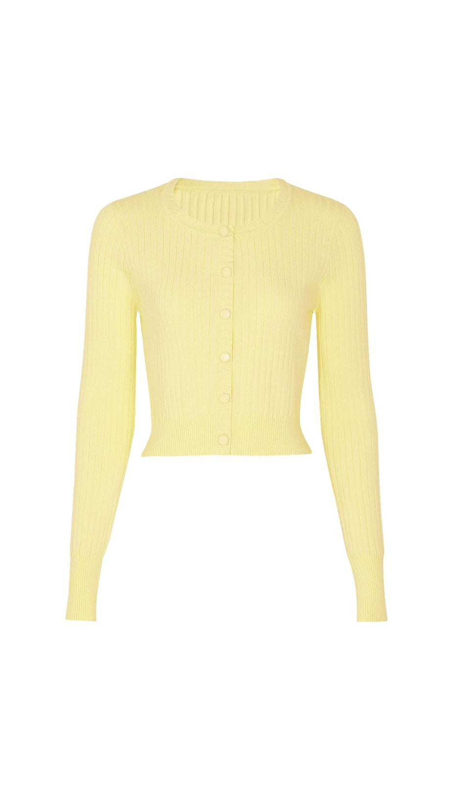 Jackie Yellow Ribbed Knit Maxi Dress & Cardigan Set