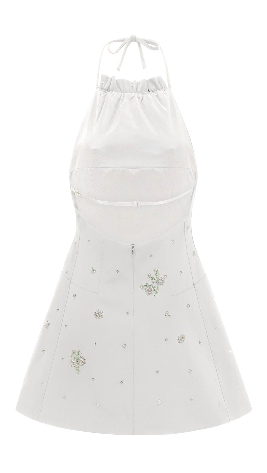 ARIANE CRYSTAL-EMBELLISHED SCOOP-BACK MINI DRESS