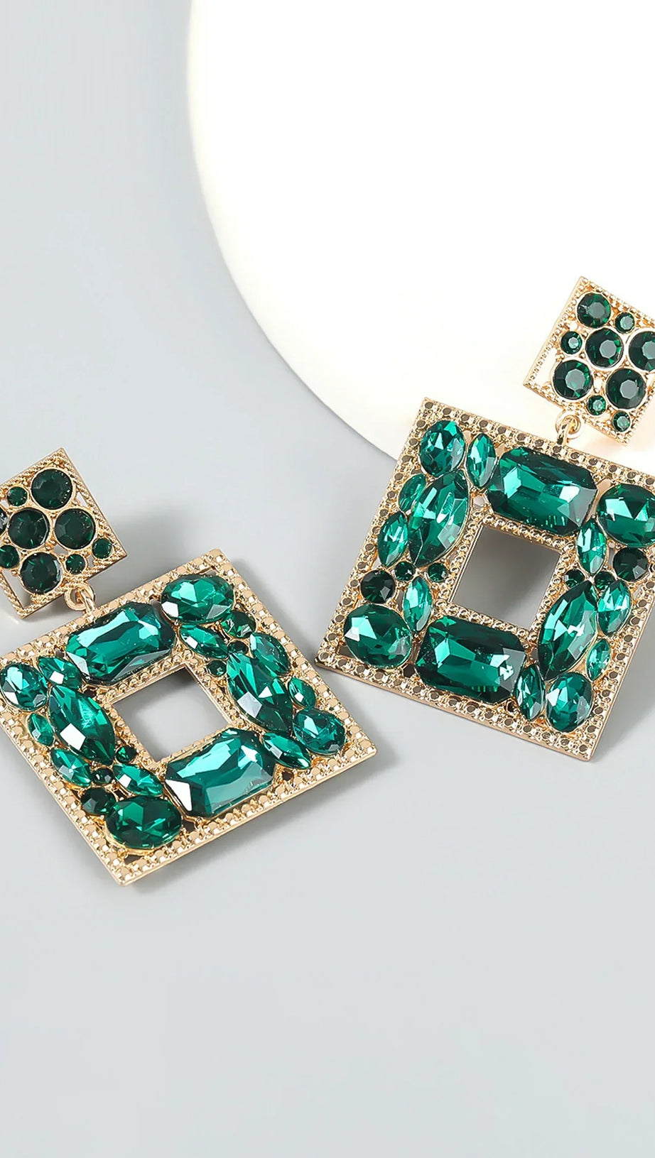 ORECCHINI ANNELISE SQUARE CON CRISTALLO E DIAMANTI