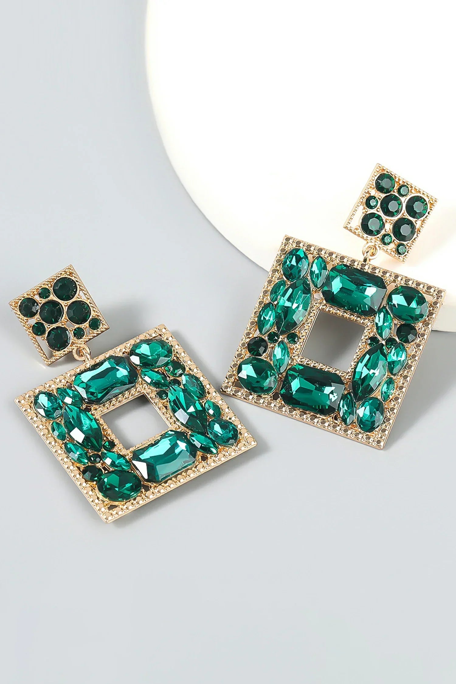 ORECCHINI ANNELISE SQUARE CON CRISTALLO E DIAMANTI