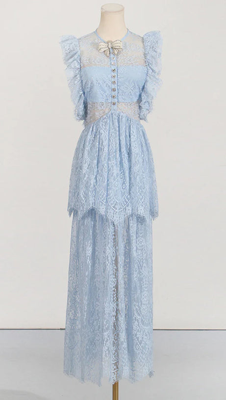 TIERED LACE MAXI DRESS