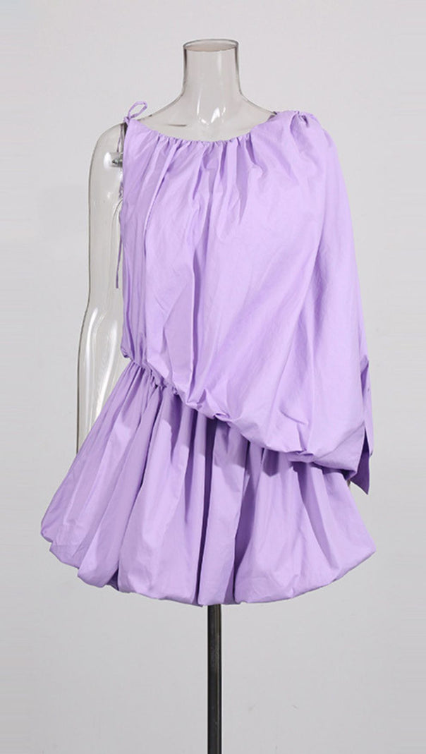 AIIZIE HEA LILAC ASYMMETRICAL BUBBLE MINI DRESS | STATEMENT WOMEN'S FASHION - product image