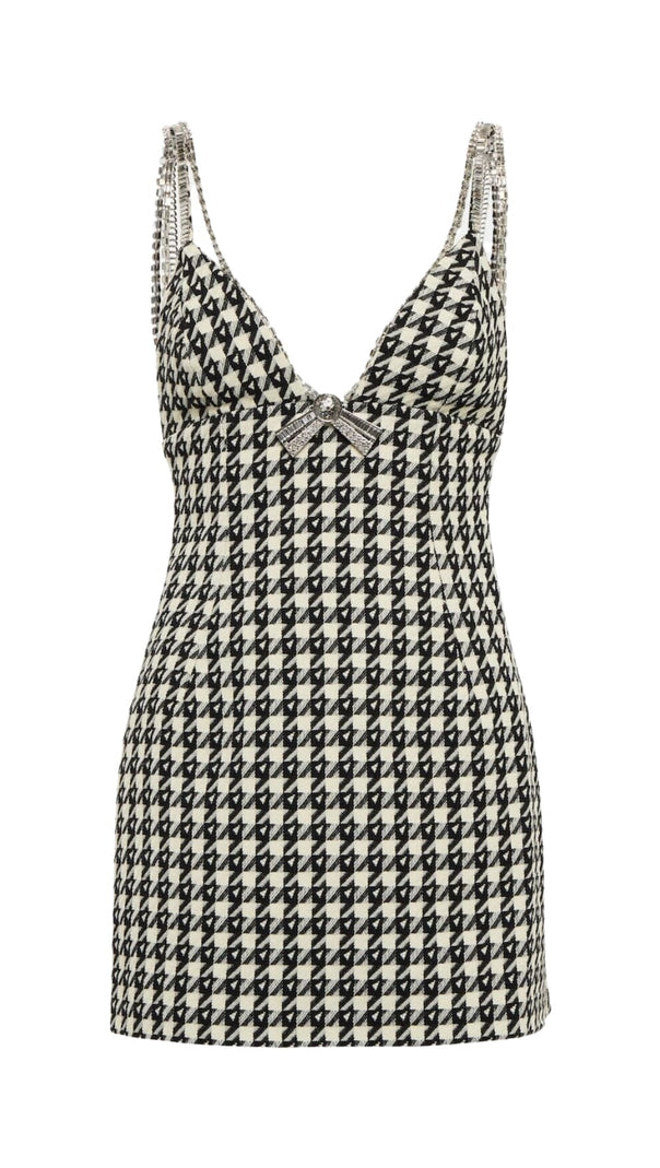 AIIZIE DECO BOW BLACK MULTI MINI DRESS - product image
