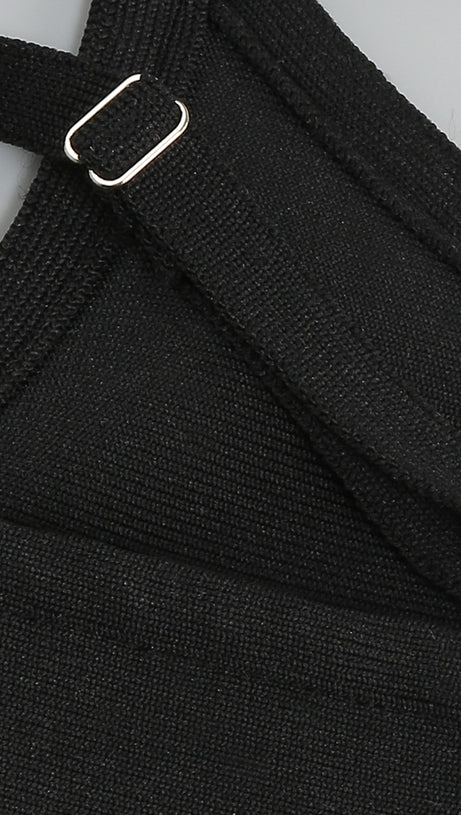 RHINESTONE METAL CHAIN TASSEL BANDAGE DRESS