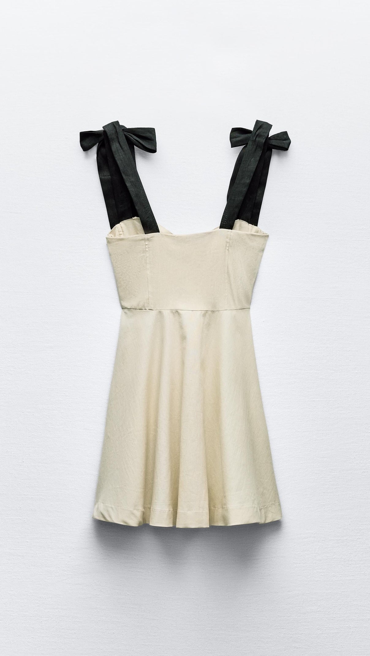 AIIZIE LINEN BLEND MINI DRESS WITH CONTRAST BOWS - product image