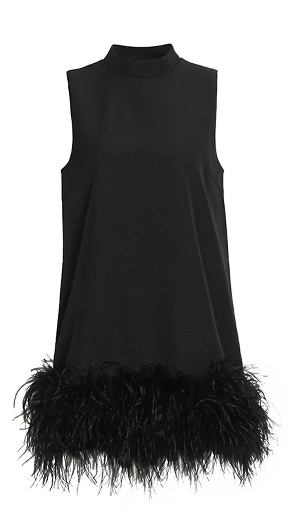 Lila ärmelloses Federkleid