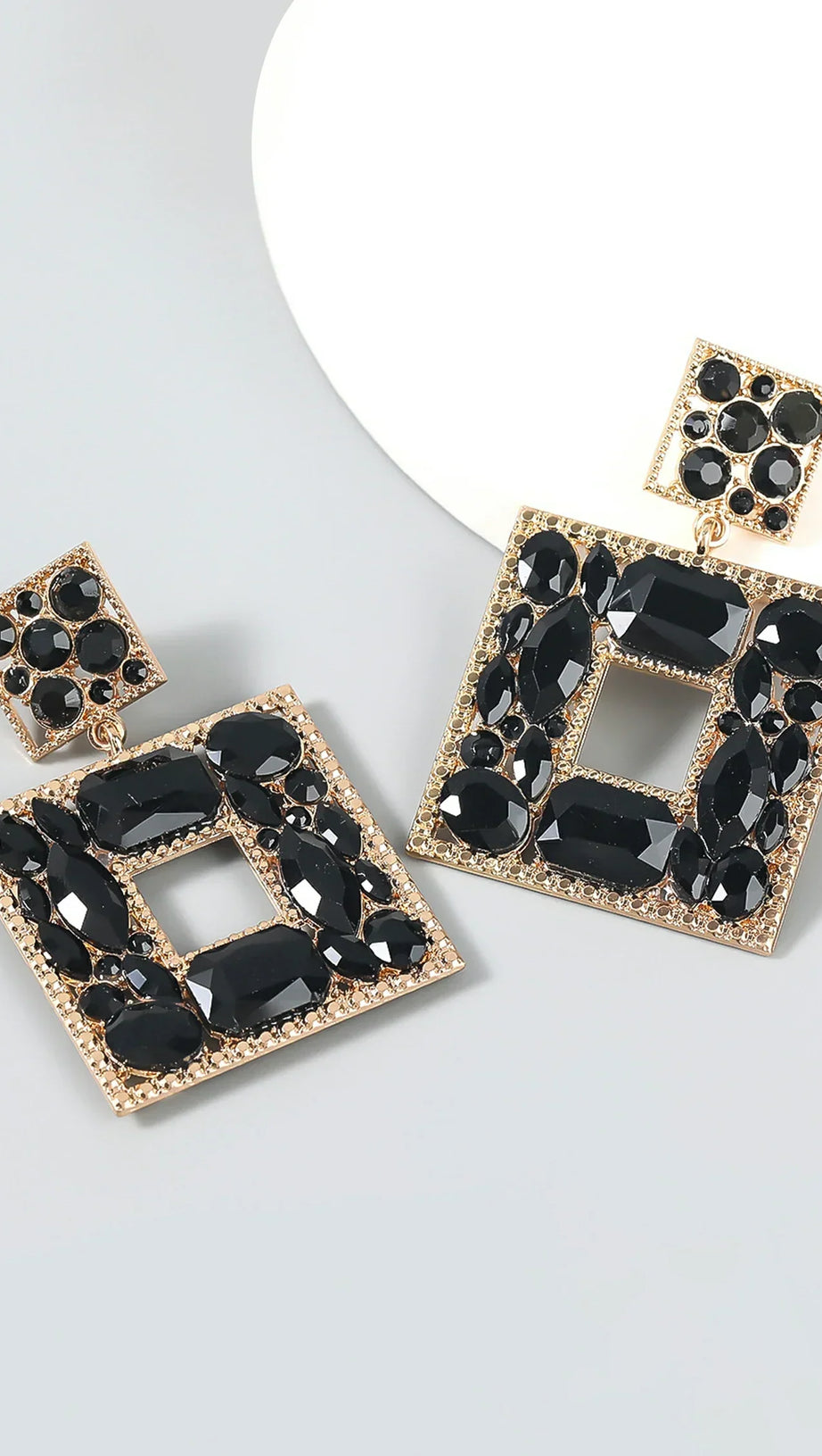 ORECCHINI ANNELISE SQUARE CON CRISTALLO E DIAMANTI