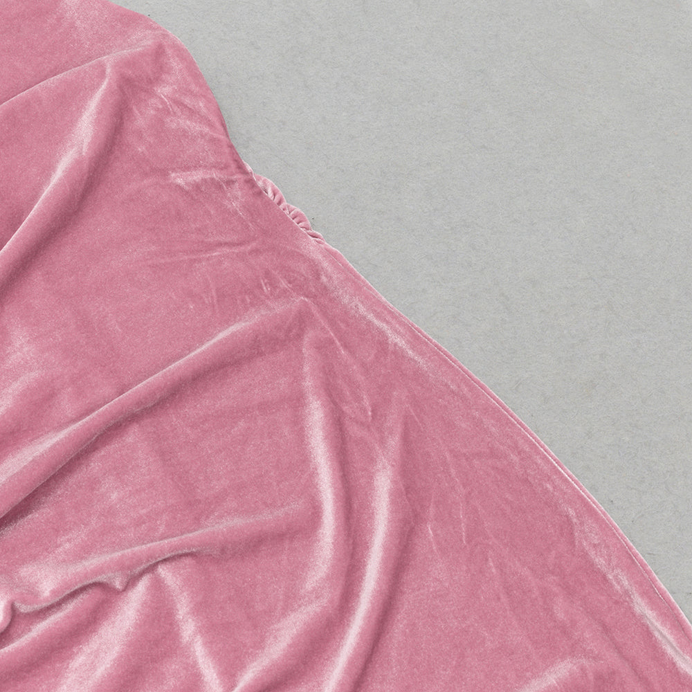 AIIZIE ROSE PINK SINGLE LONG SLEEVE RUCHED SIDE DETAIL MAXI DRESS - product image