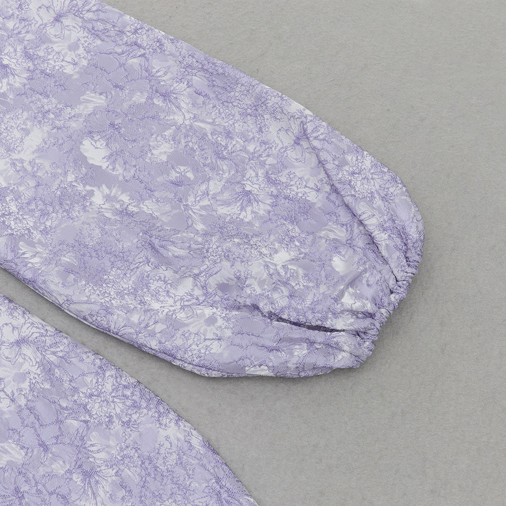 AIIZIE FLORAL ONE SLEEVE MIDI DRESS LAVENDER - product image