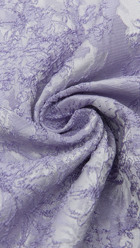 FLORAL ONE SLEEVE MIDI DRESS LAVENDER